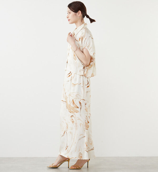 Soffitto「サテンプリントマーメイドスカート」|スカート|