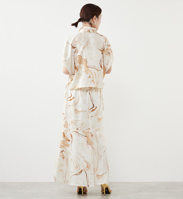 Soffitto「サテンプリントマーメイドスカート」|スカート|