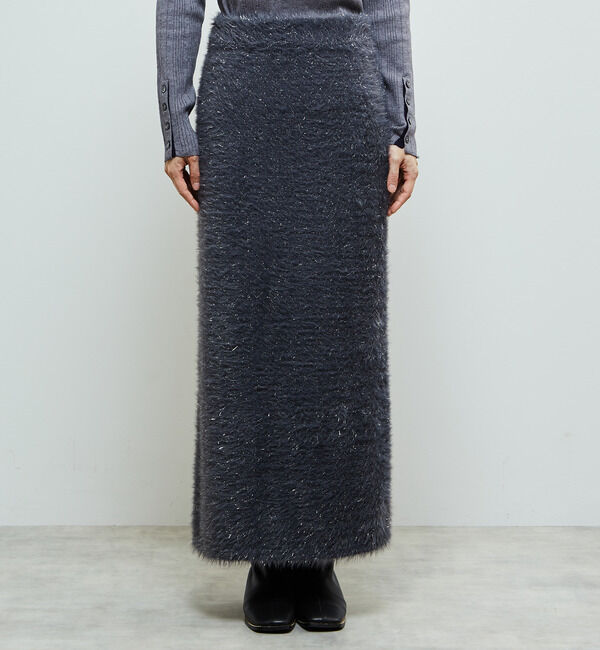 Soffitto「ラメシャギーニットスカート」|スカート|チャコールグレー