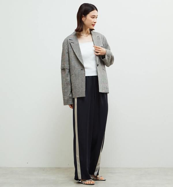 SOFFITTO「袖が取り外し可能2WAY麻混ジャケット」|テーラードジャケット|