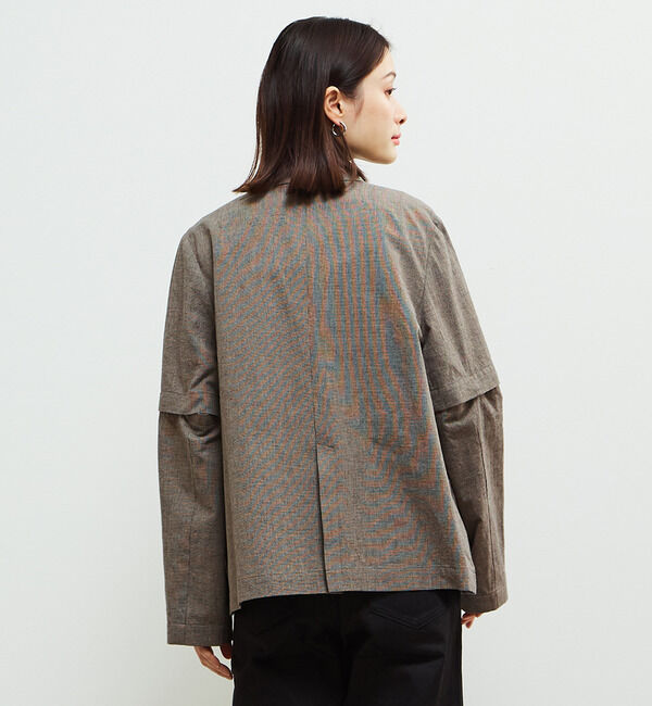 SOFFITTO「袖が取り外し可能2WAY麻混ジャケット」|テーラードジャケット|