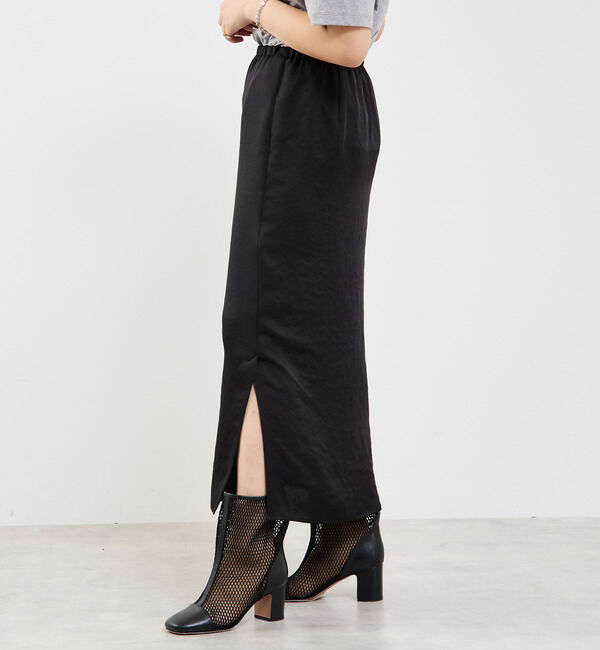 Soffitto「【定番】ウエストオールゴムストレッチサテンタイトスカート」|スカート|