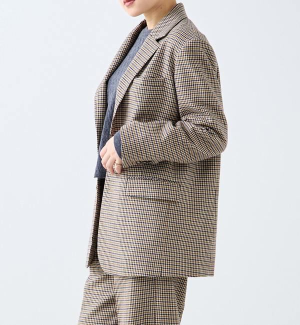 A_「【A_/エース】ウールチェックジャケット」|テーラードジャケット|