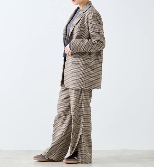 A_「【A_/エース】ウールチェックジャケット」|テーラードジャケット|