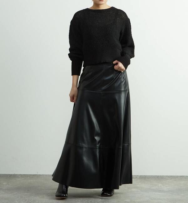 SOFFITTO「合成皮革切替デザインマーメイドスカート」|スカート|