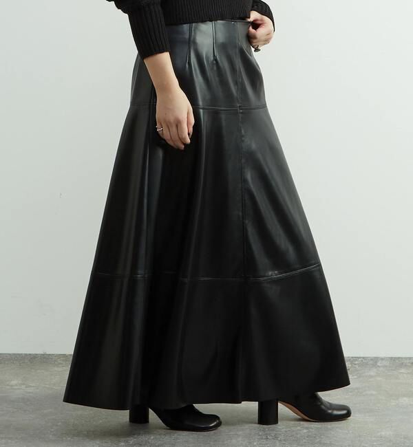 SOFFITTO「合成皮革切替デザインマーメイドスカート」|スカート|