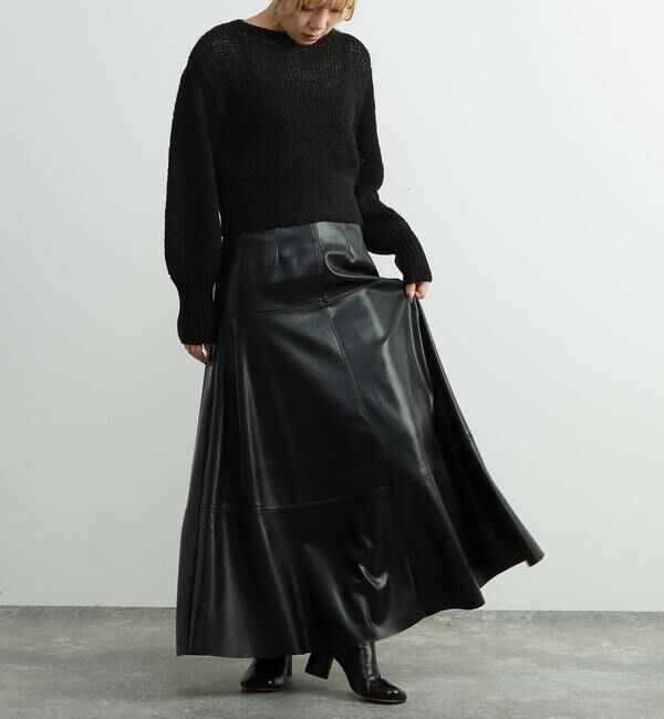 SOFFITTO「合成皮革切替デザインマーメイドスカート」|スカート|