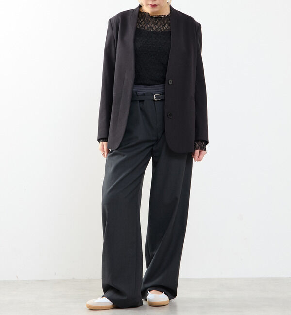 SOFFITTO「【A_/エース】リネン混ノーカラージャケット」|ノーカラージャケット|