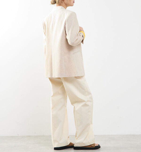 SOFFITTO「【A_/エース】リネン混ノーカラージャケット」|ノーカラージャケット|