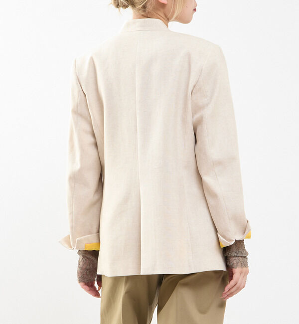 SOFFITTO「【A_/エース】リネン混ノーカラージャケット」|ノーカラージャケット|
