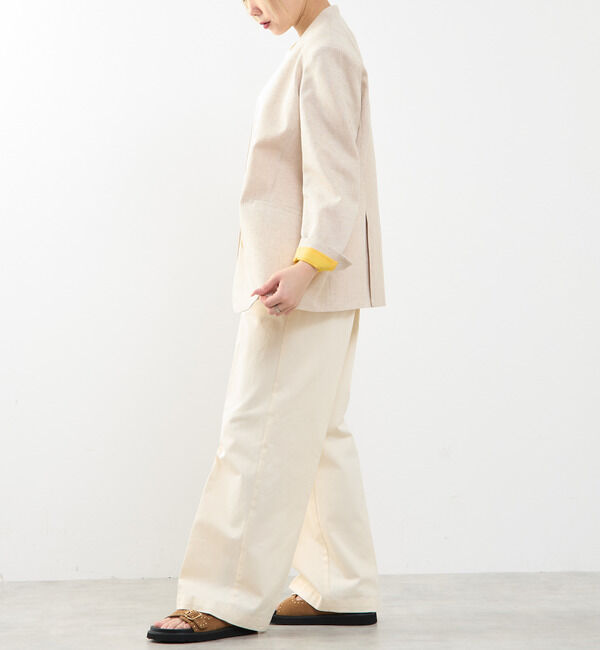 SOFFITTO「【A_/エース】リネン混ノーカラージャケット」|ノーカラージャケット|