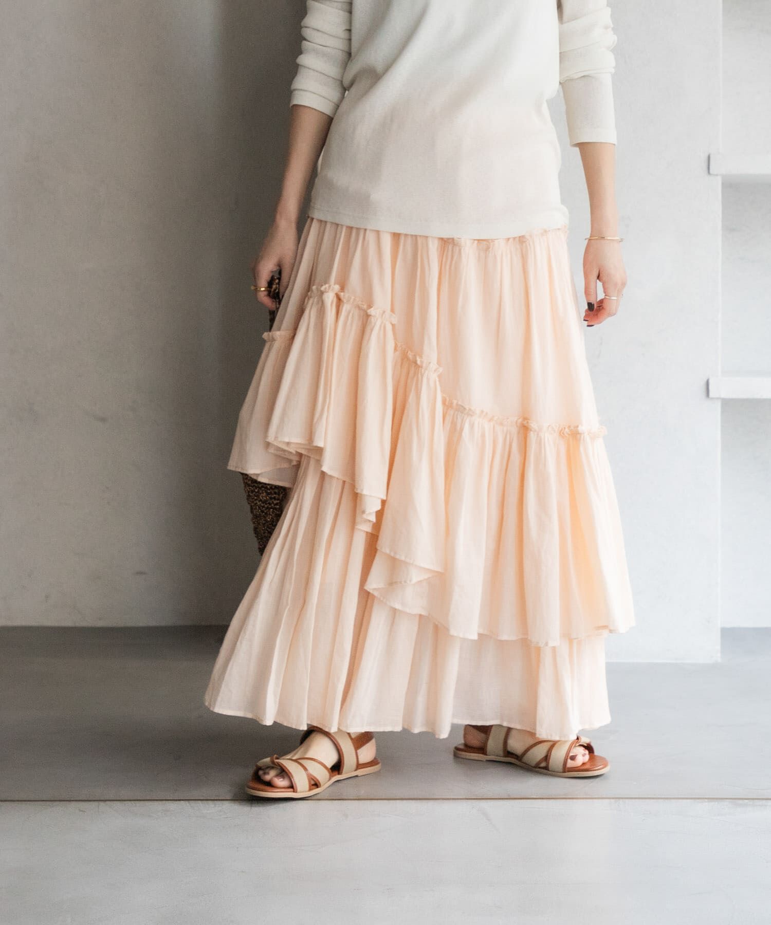 URBAN RESEARCH DOORS「ランダムティアードスカート」|スカート|