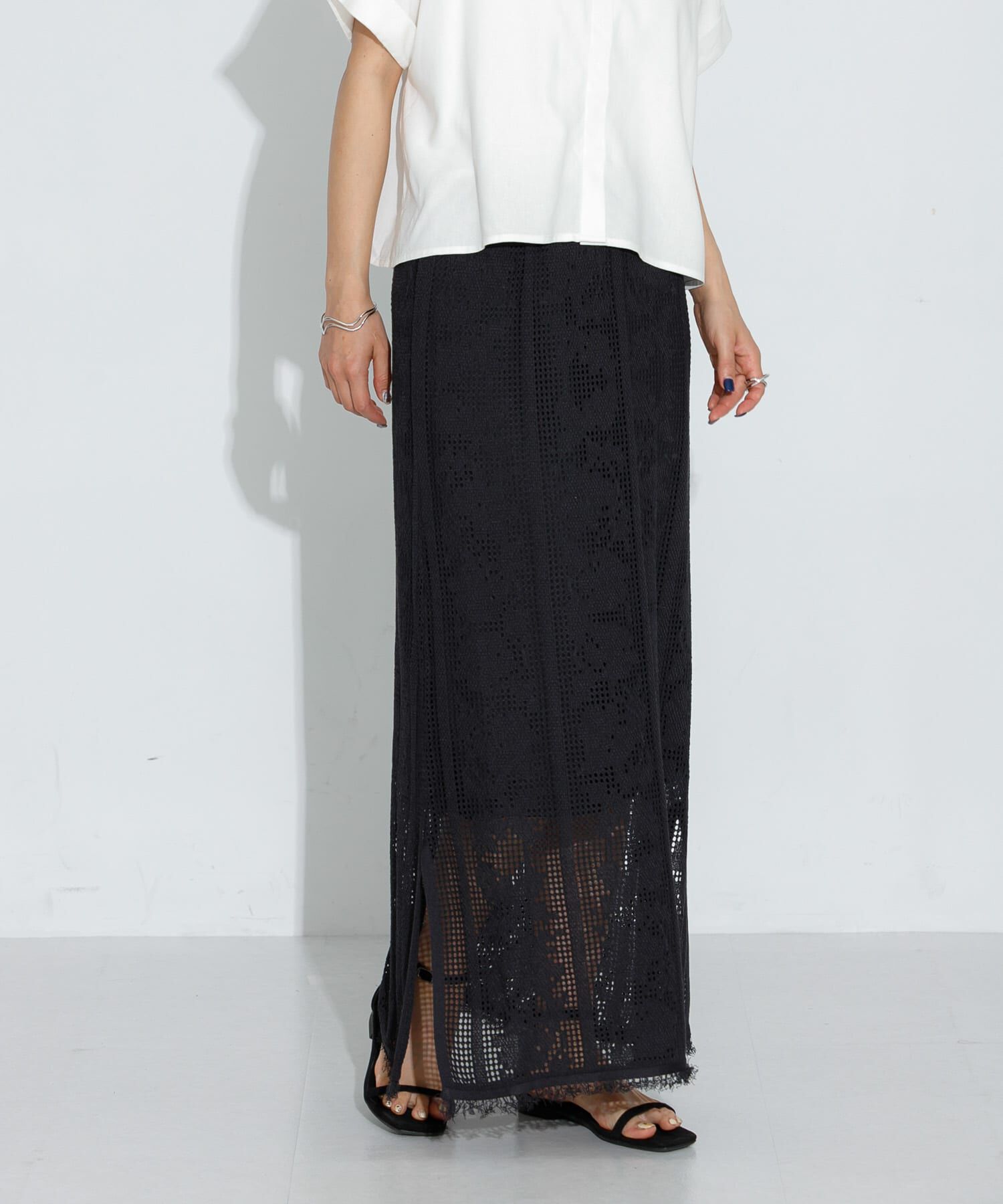 Sonny Label 「フラワーメッシュスカート」|スカート|