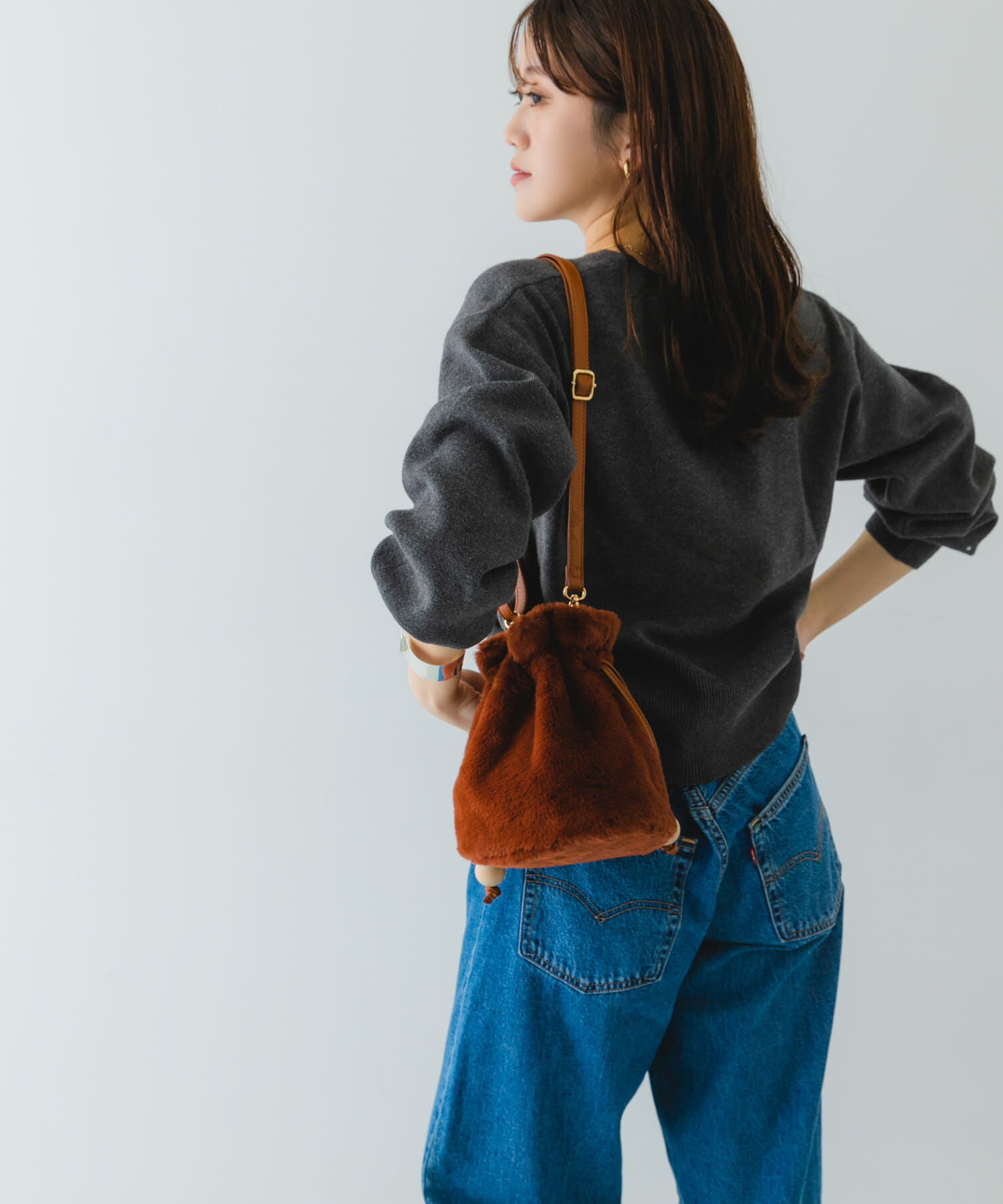 RODE SKO「ウッドボールキンチャクファーバッグ」|スカート|