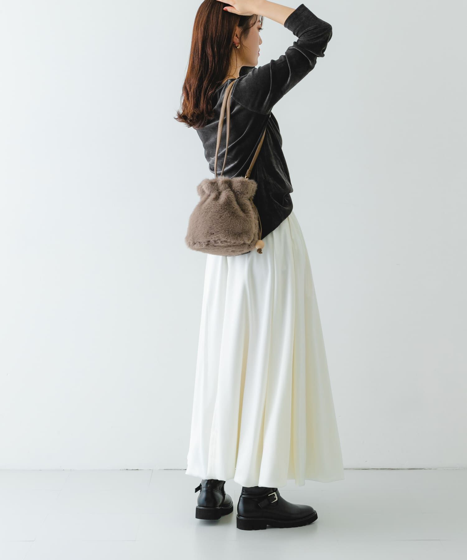 RODE SKO「ウッドボールキンチャクファーバッグ」|スカート|