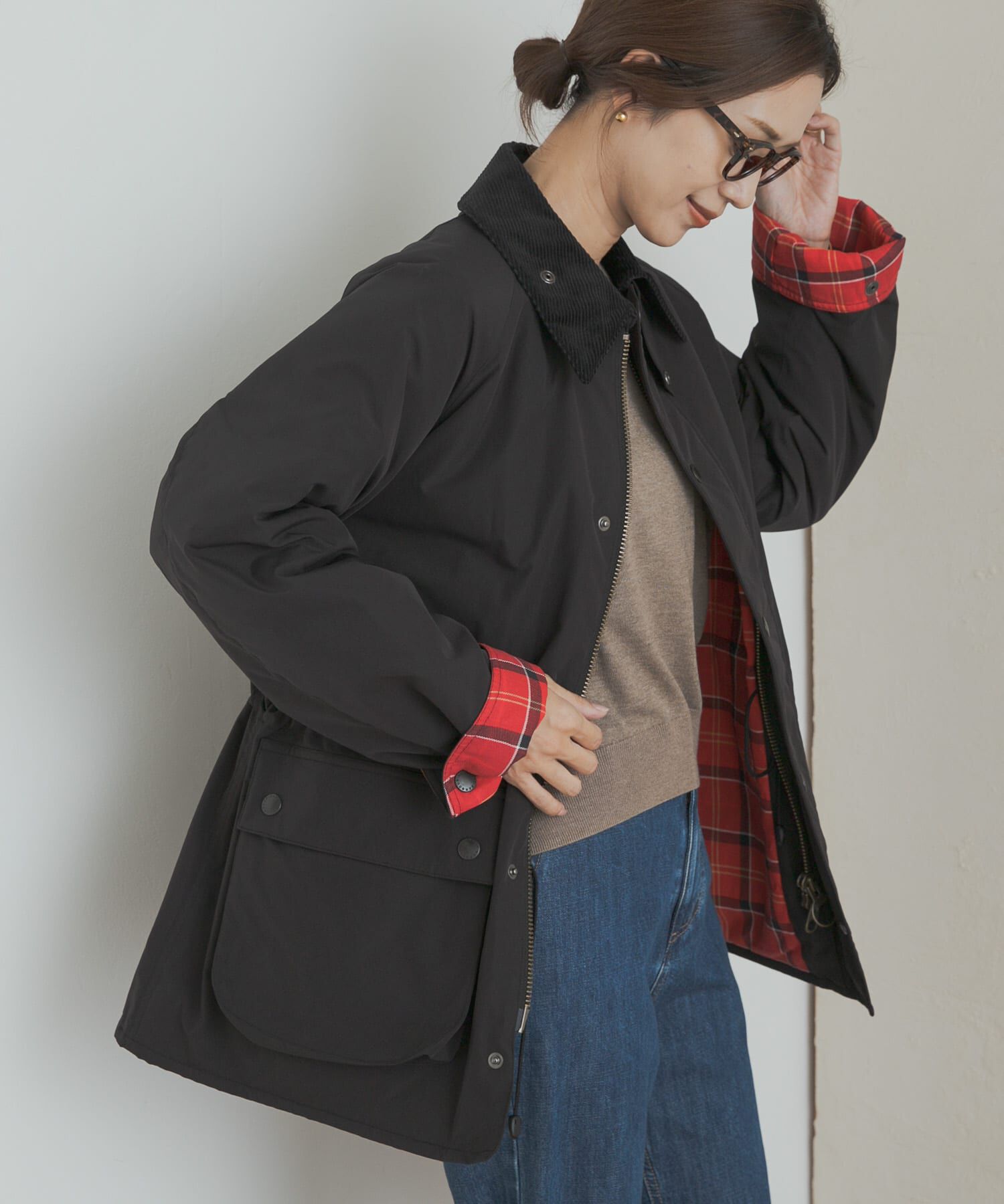 URBAN RESEARCH DOORS「『別注』Barbour　OS BEDALE PADDED」|ノーカラーコート|