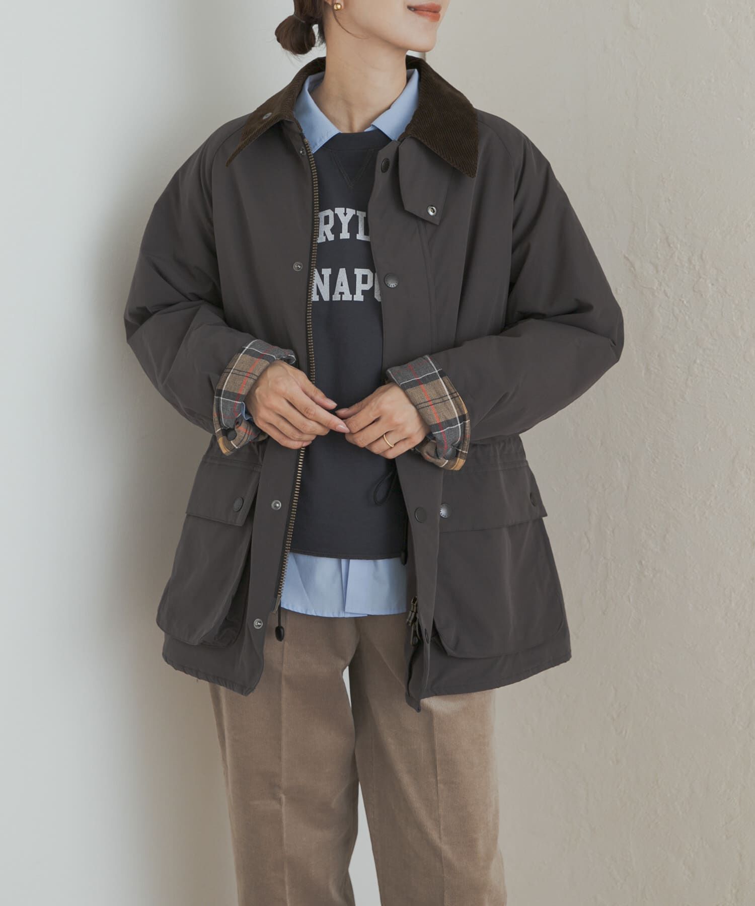 URBAN RESEARCH DOORS「『別注』Barbour　OS BEDALE PADDED」|ノーカラーコート|