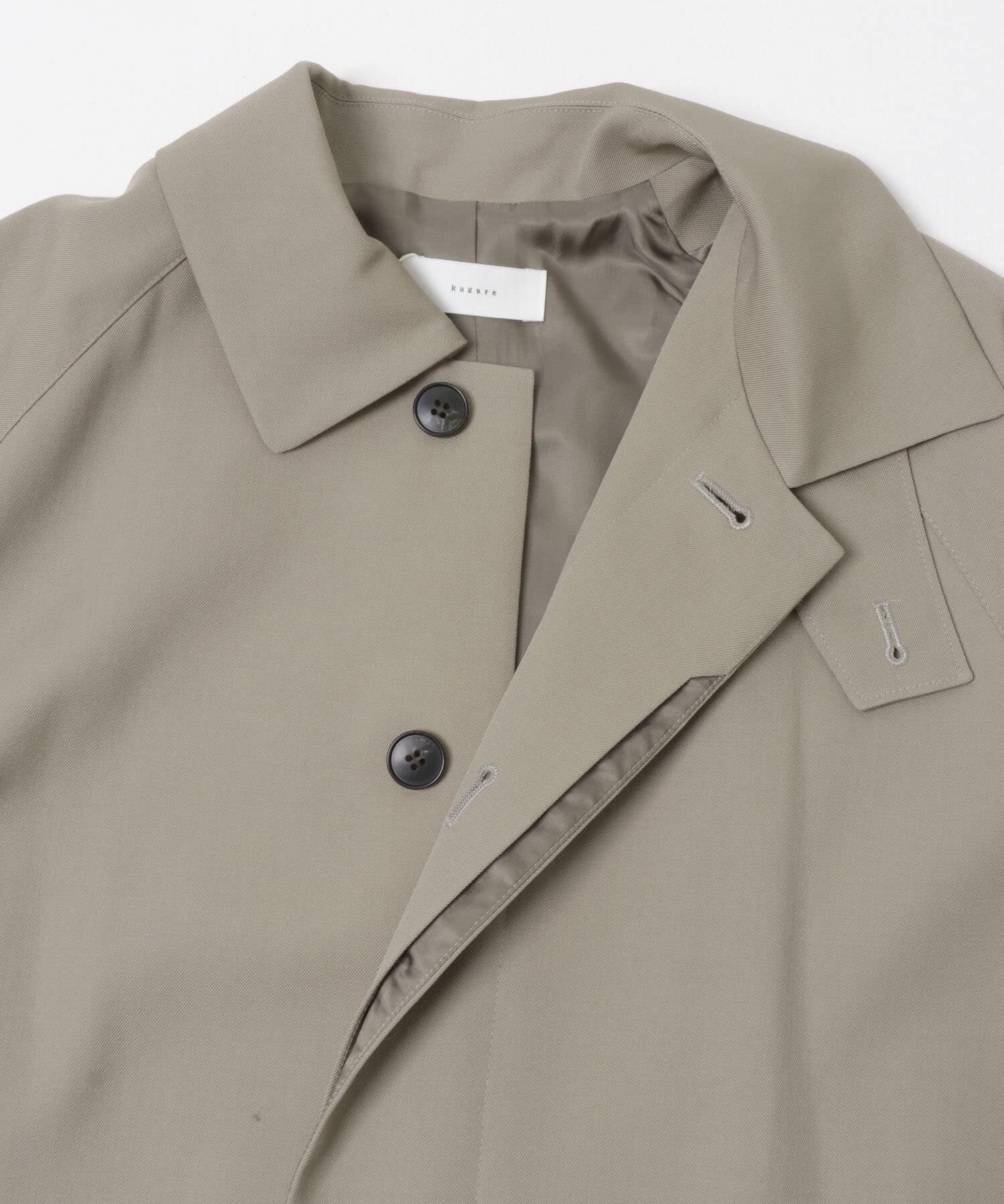 かぐれ「ウーステッドウールコート」|ノーカラーコート|