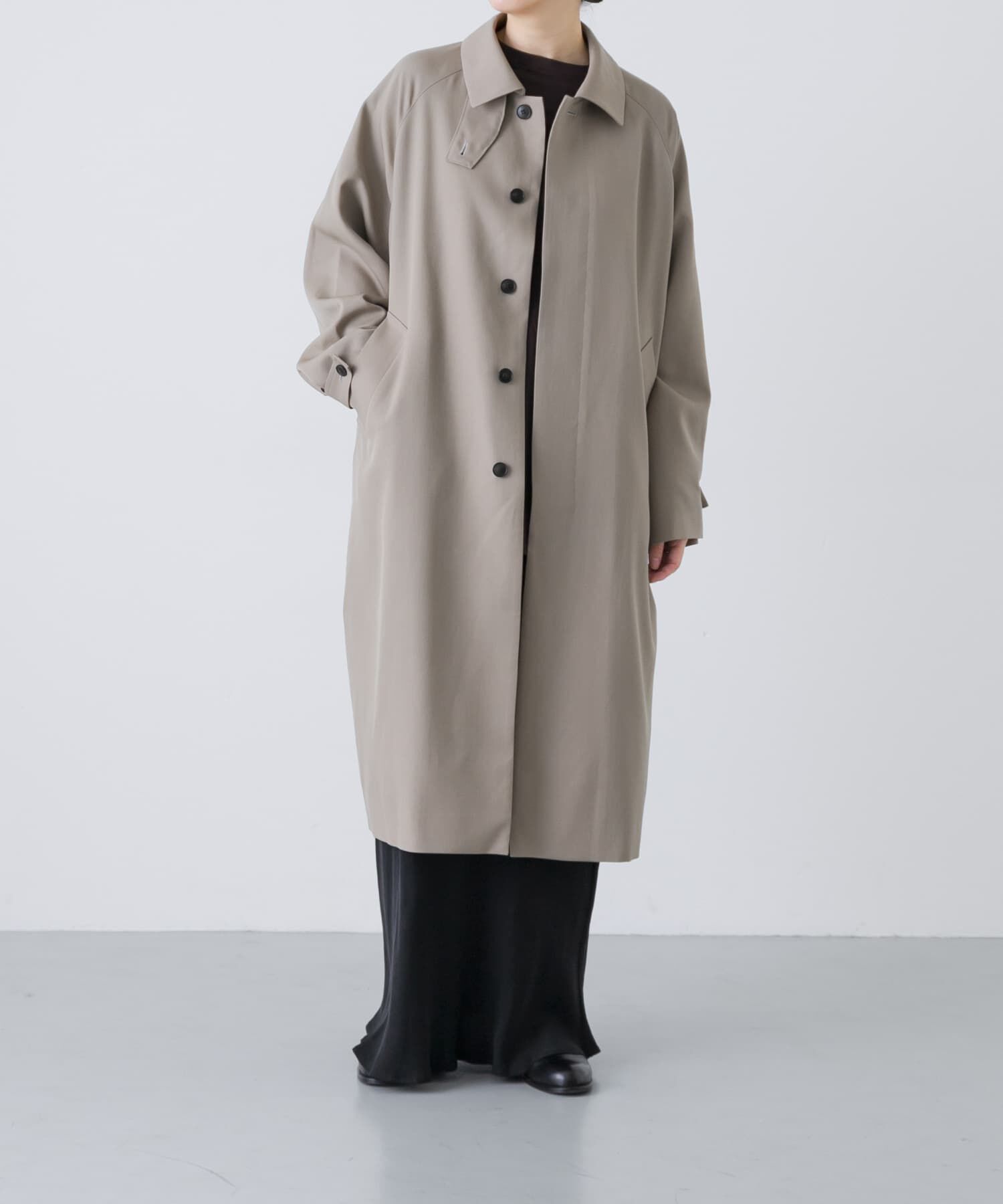 かぐれ「ウーステッドウールコート」|ノーカラーコート|
