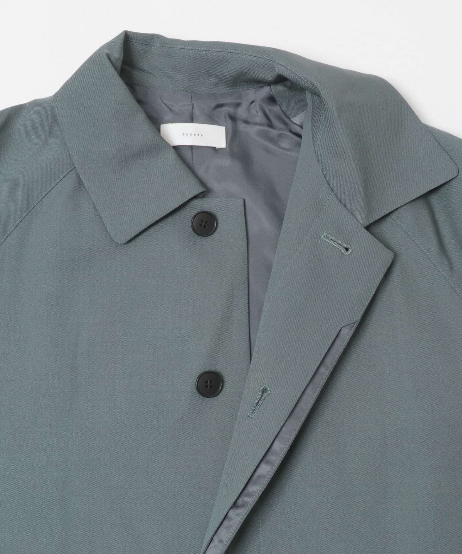 かぐれ「ウーステッドウールコート」|ノーカラーコート|