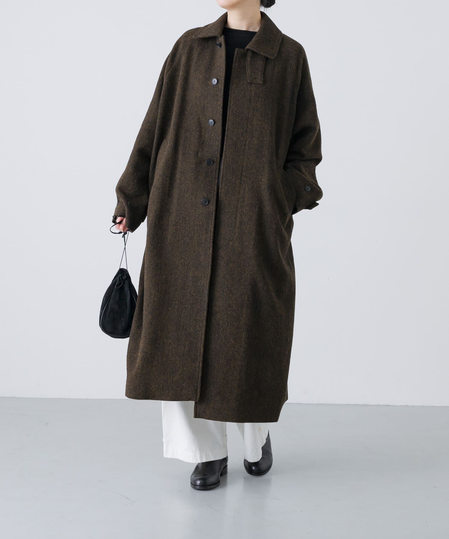 かぐれ「『ユニセックス』Wool bal coat」|ノーカラーコート|