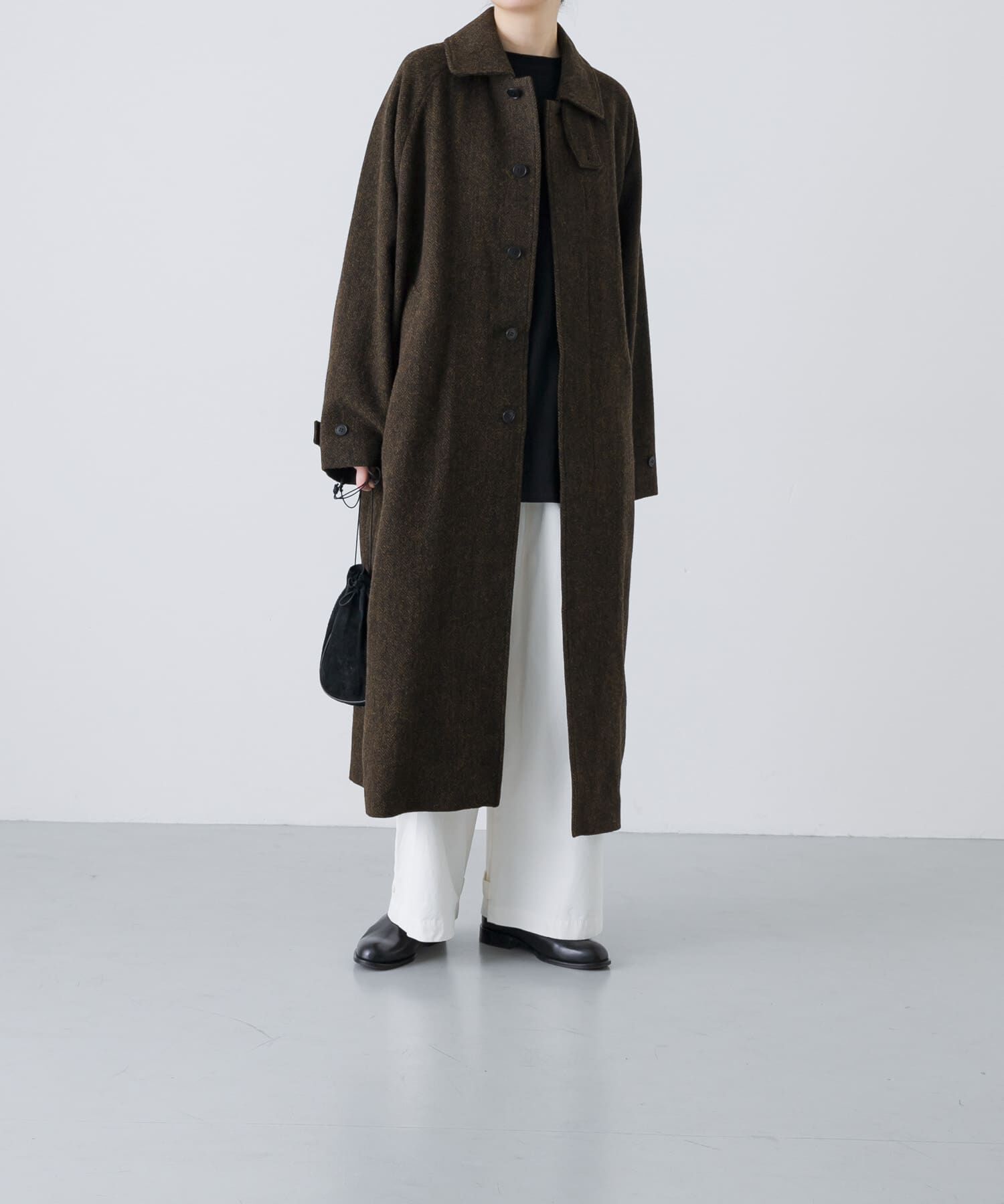 かぐれ「『ユニセックス』Wool bal coat」|ノーカラーコート|