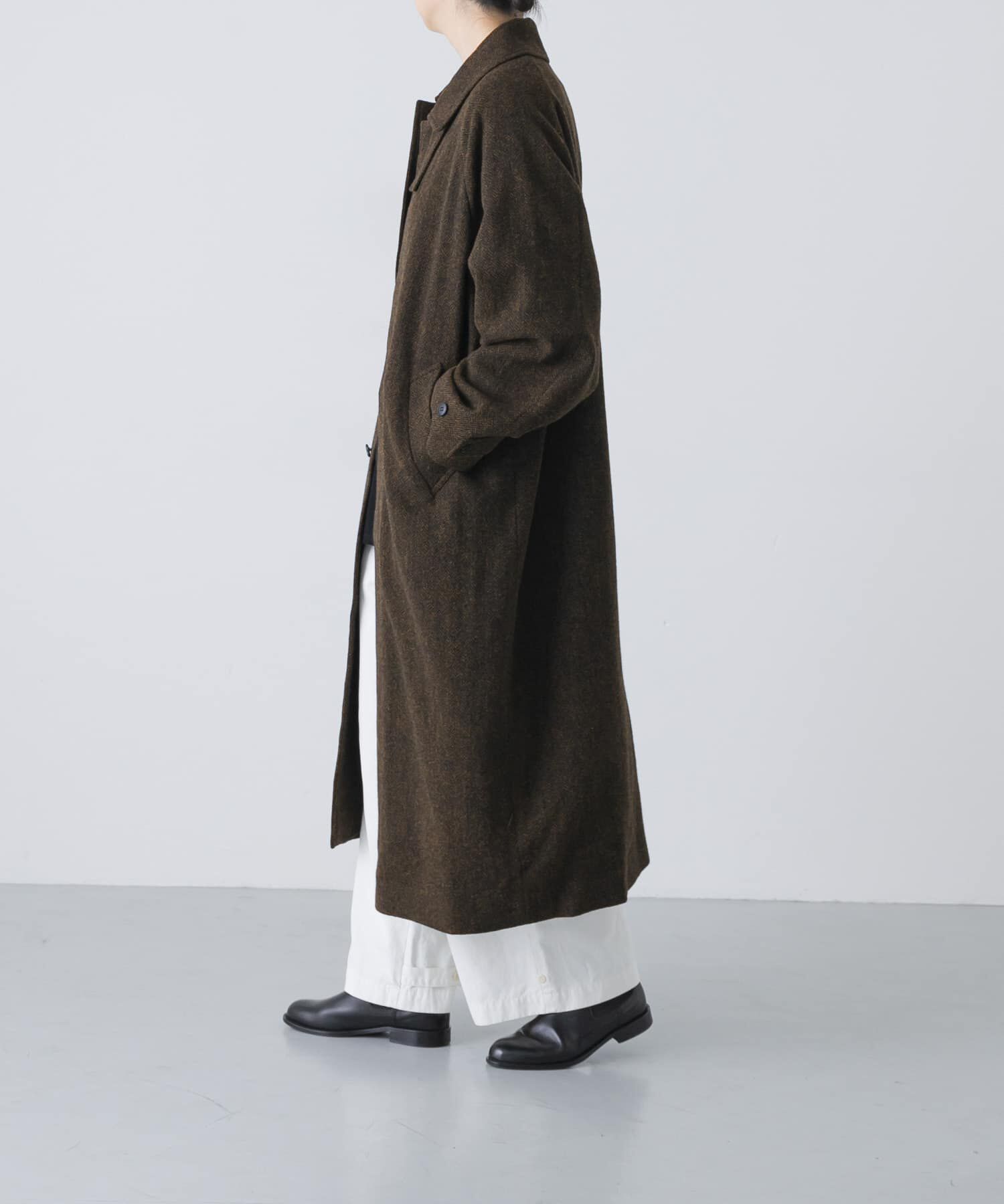 かぐれ「『ユニセックス』Wool bal coat」|ノーカラーコート|