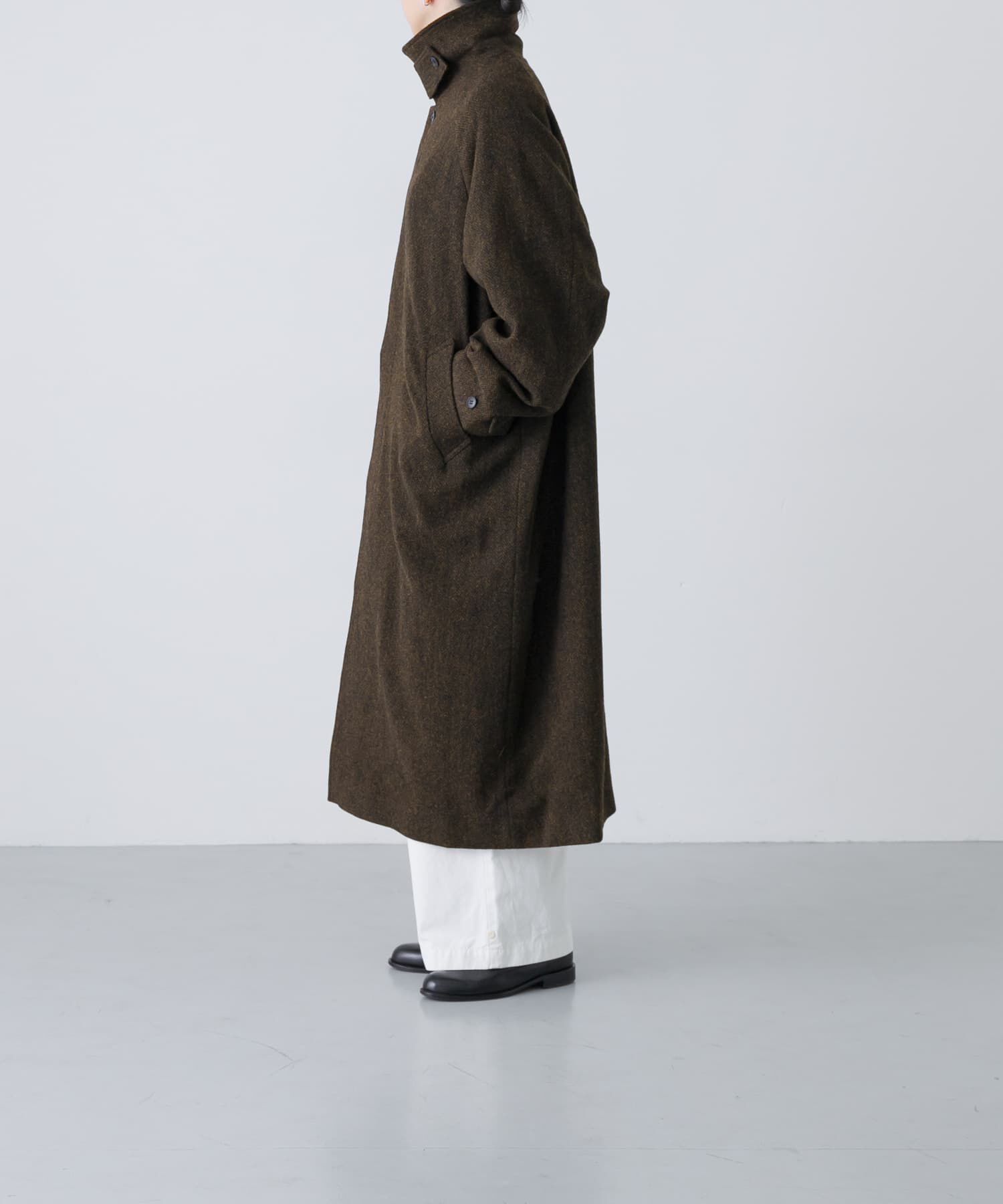かぐれ「『ユニセックス』Wool bal coat」|ノーカラーコート|