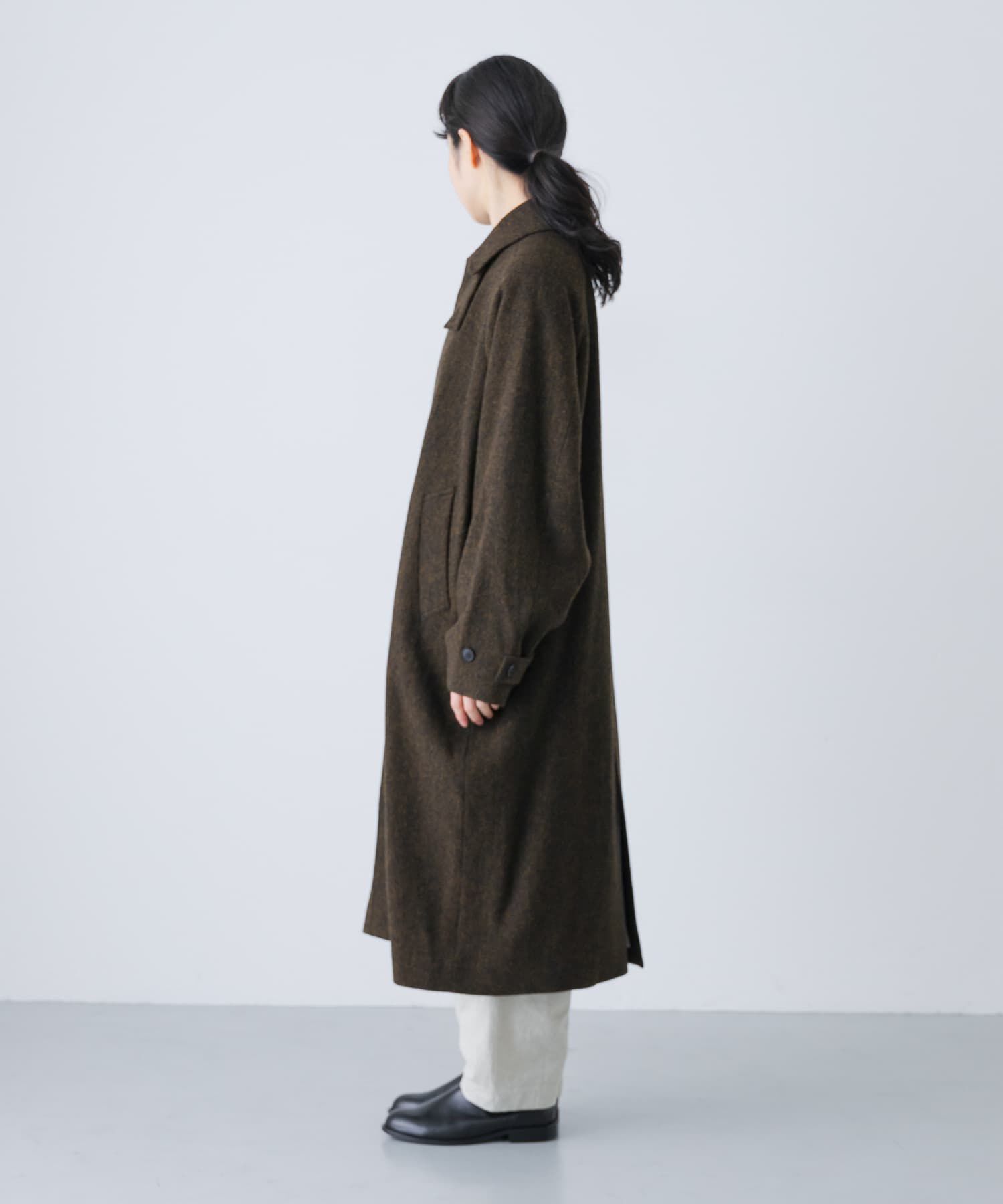 かぐれ「『ユニセックス』Wool bal coat」|ノーカラーコート|