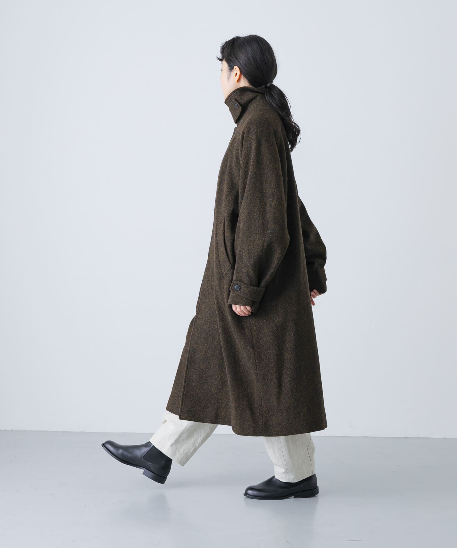 かぐれ「『ユニセックス』Wool bal coat」|ノーカラーコート|