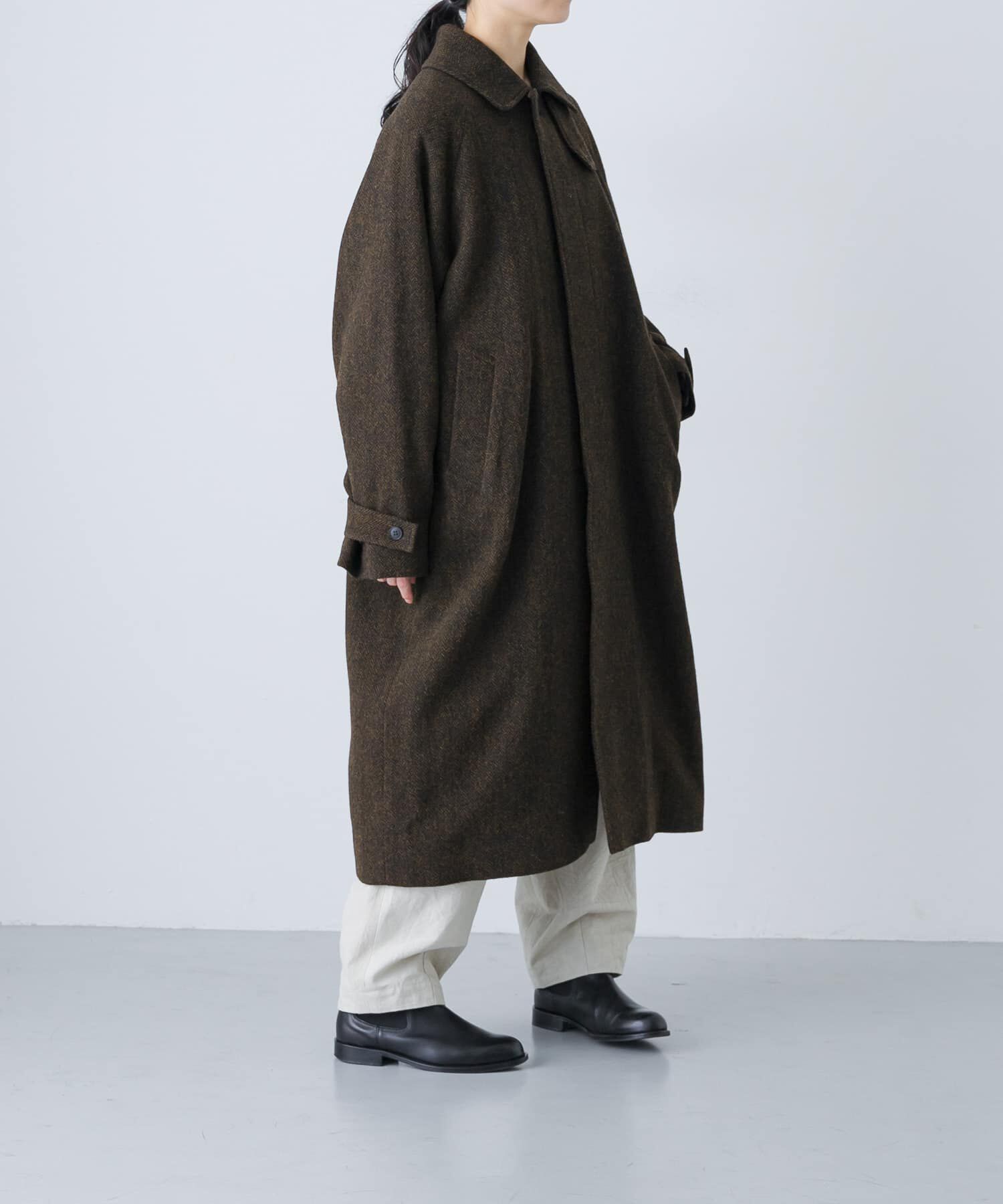 かぐれ「『ユニセックス』Wool bal coat」|ノーカラーコート|