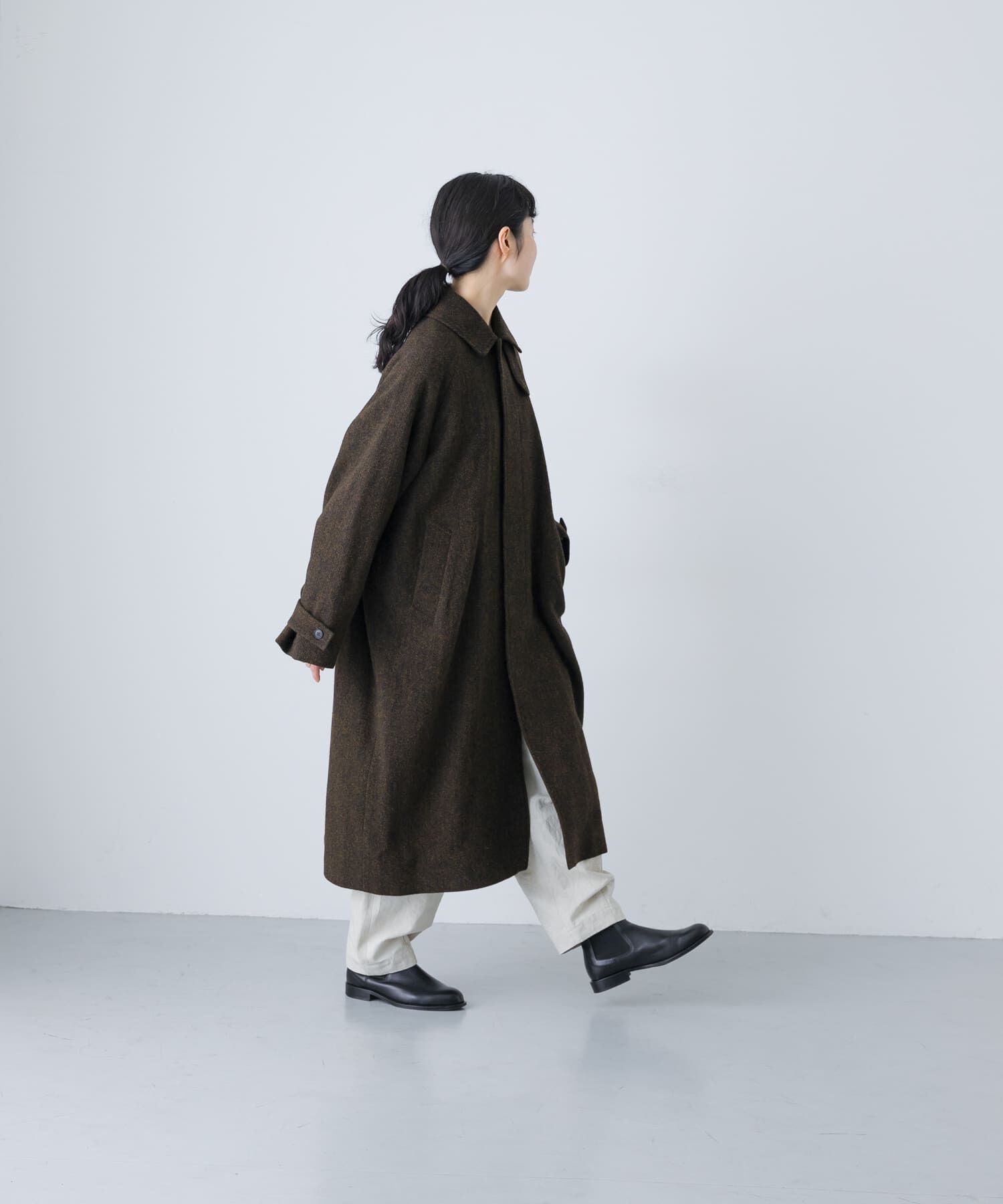 かぐれ「『ユニセックス』Wool bal coat」|ノーカラーコート|