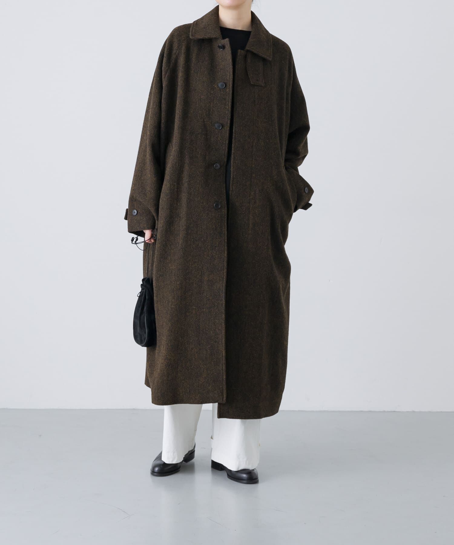 かぐれ「『ユニセックス』Wool bal coat」|ノーカラーコート|