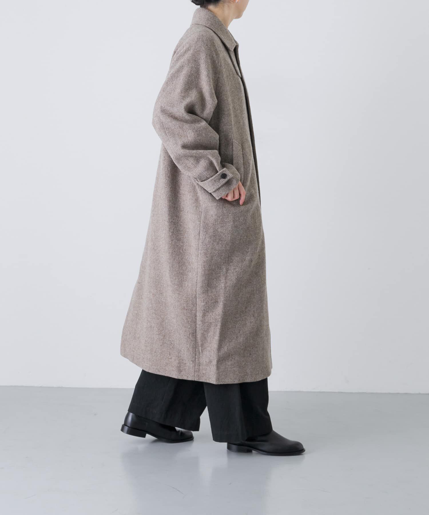 かぐれ「『ユニセックス』Wool bal coat」|ノーカラーコート|