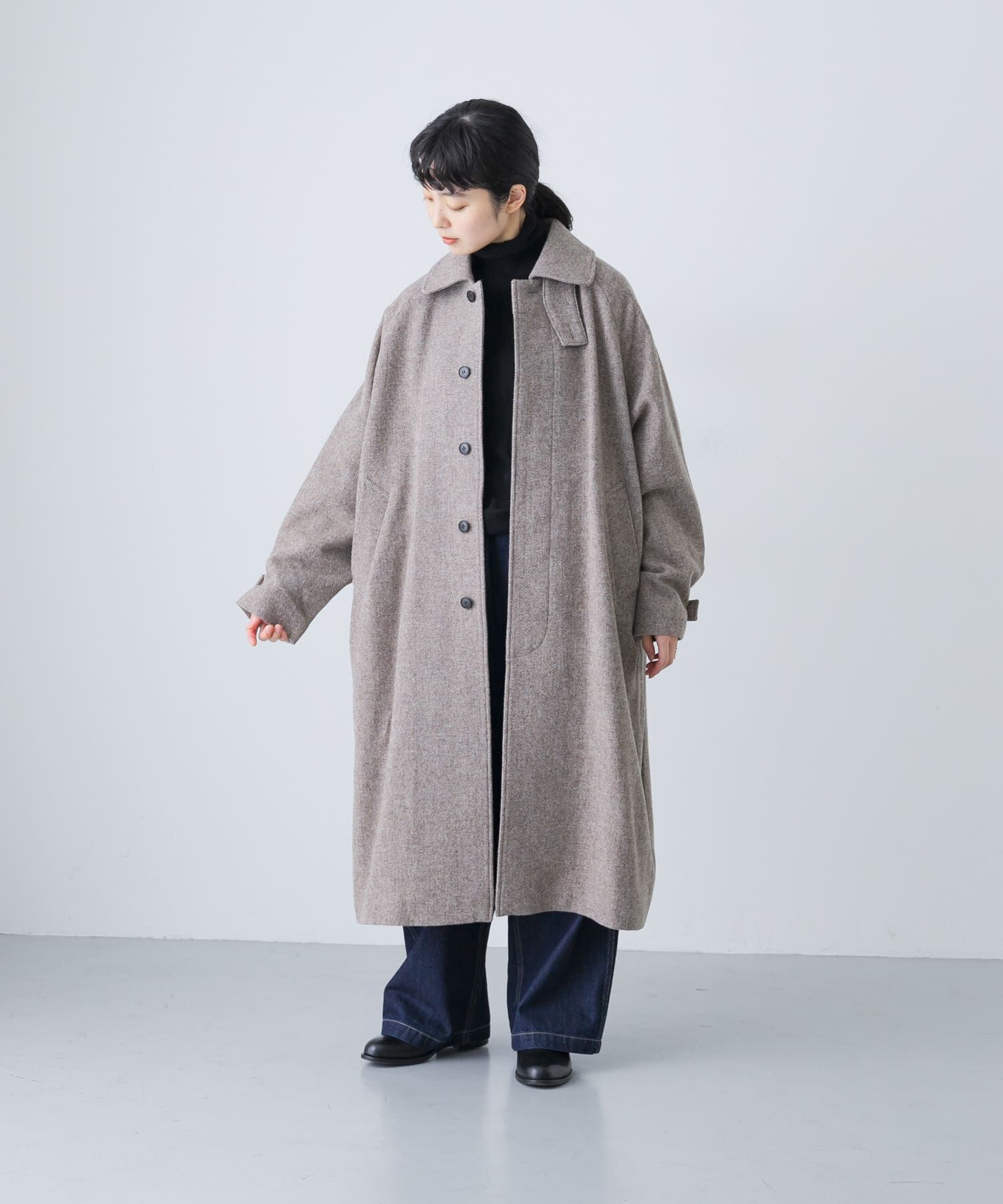 かぐれ「『ユニセックス』Wool bal coat」|ノーカラーコート|