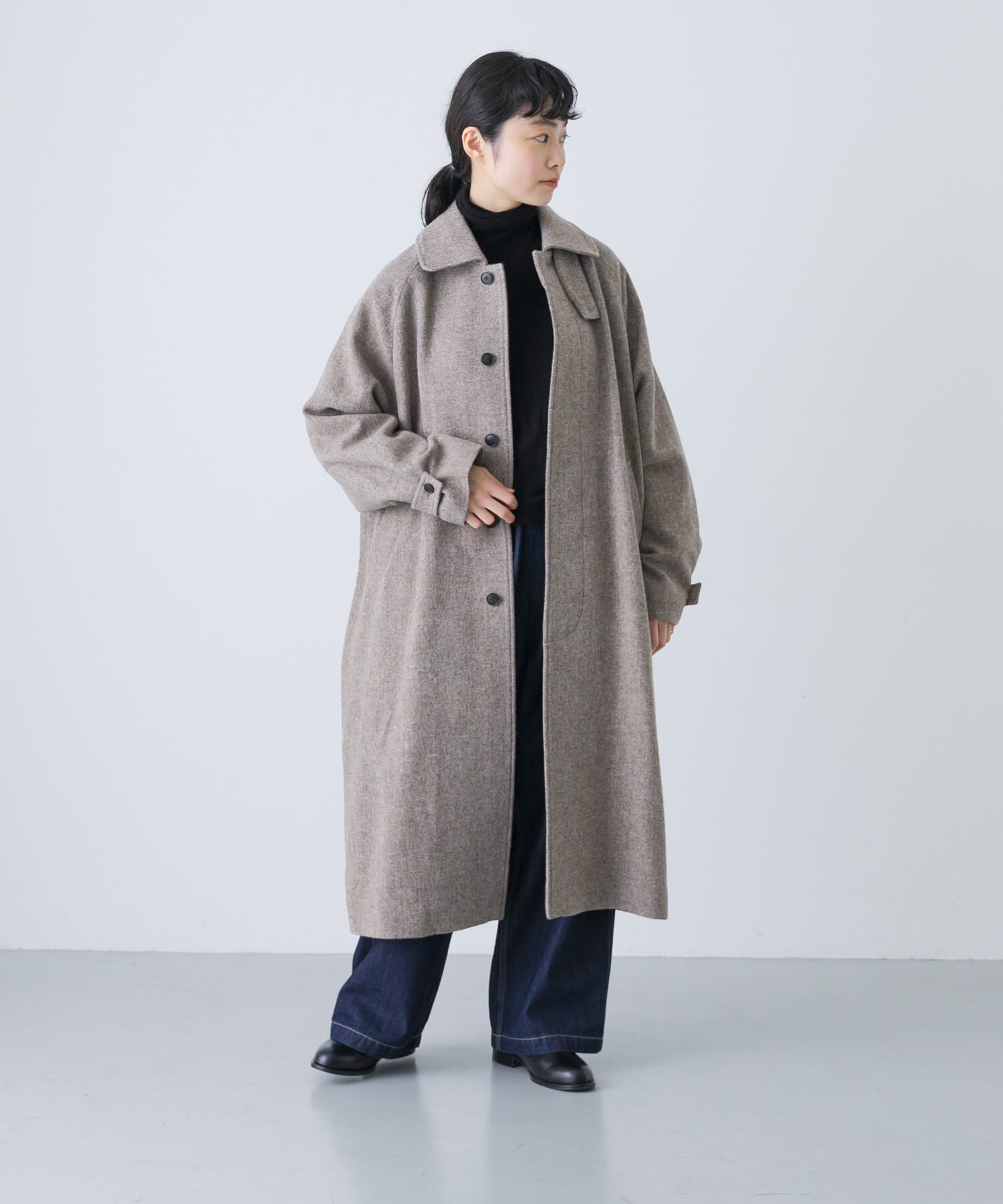かぐれ「『ユニセックス』Wool bal coat」|ノーカラーコート|