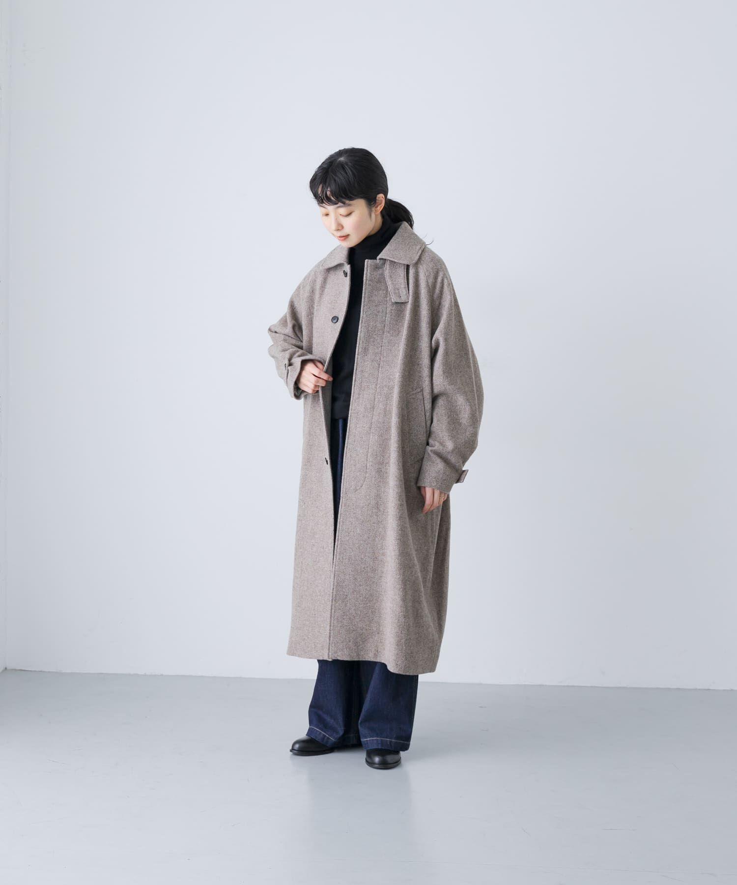 かぐれ「『ユニセックス』Wool bal coat」|ノーカラーコート|