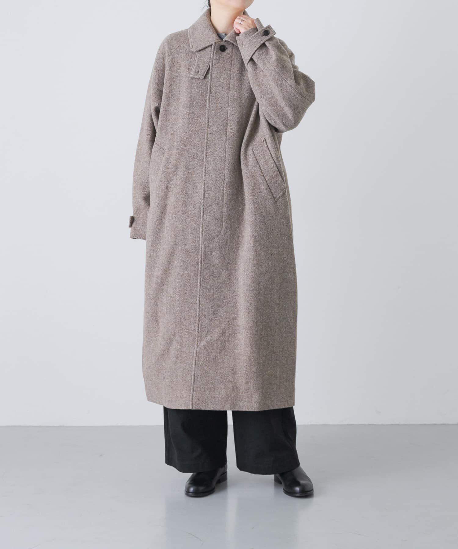 かぐれ「『ユニセックス』Wool bal coat」|ノーカラーコート|