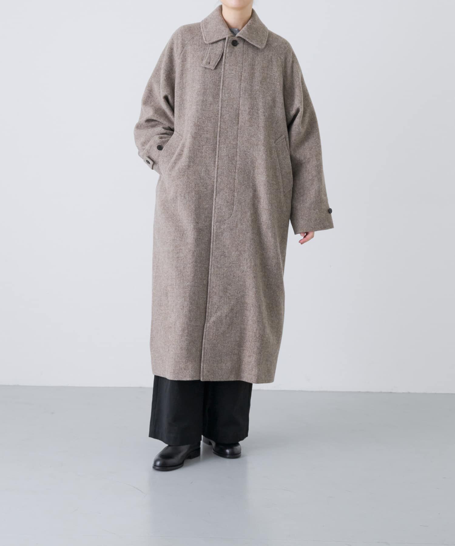 かぐれ「『ユニセックス』Wool bal coat」|ノーカラーコート|