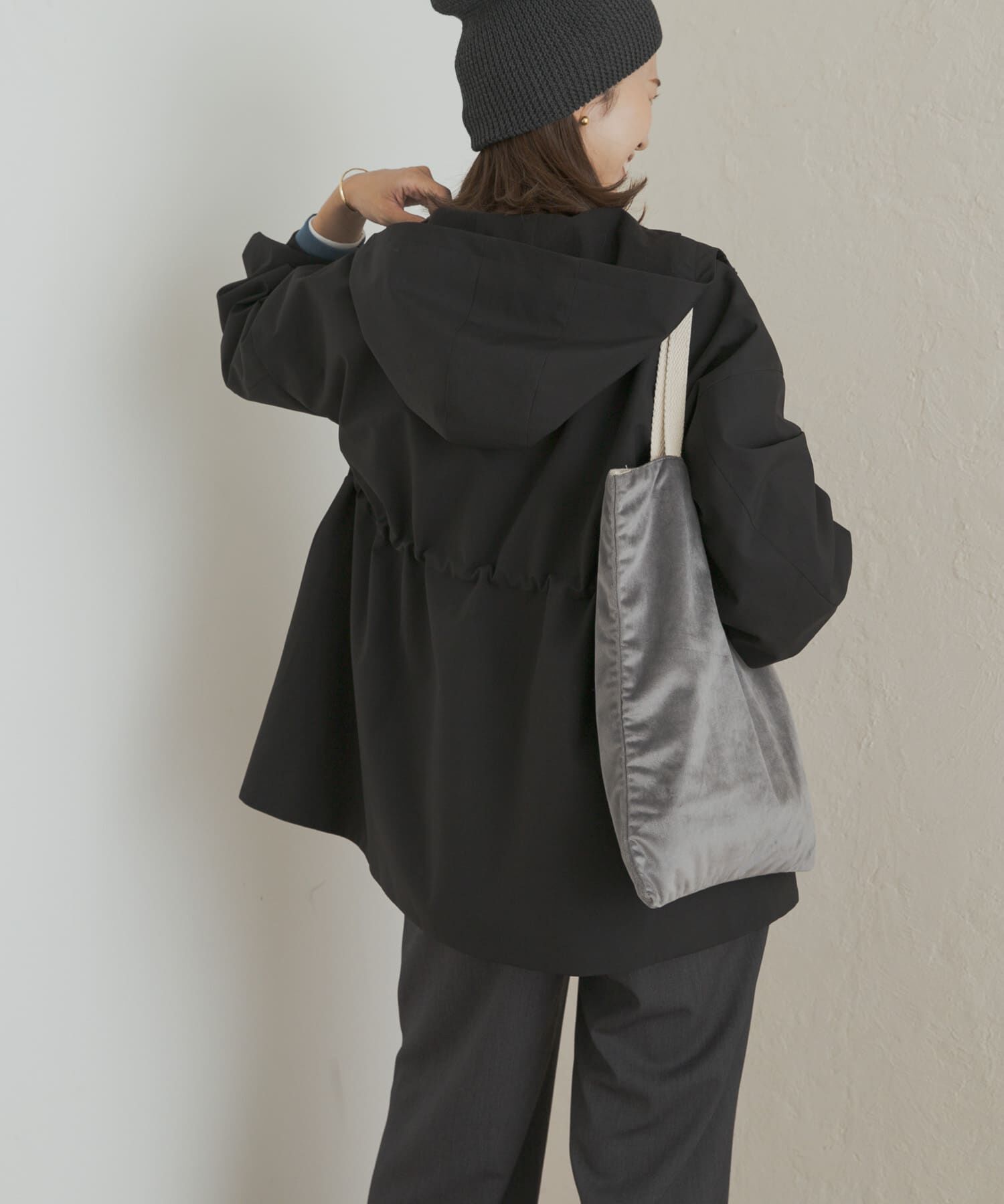 URBAN RESEARCH DOORS「防風/撥水ドロストフーディ」|ノーカラーコート|