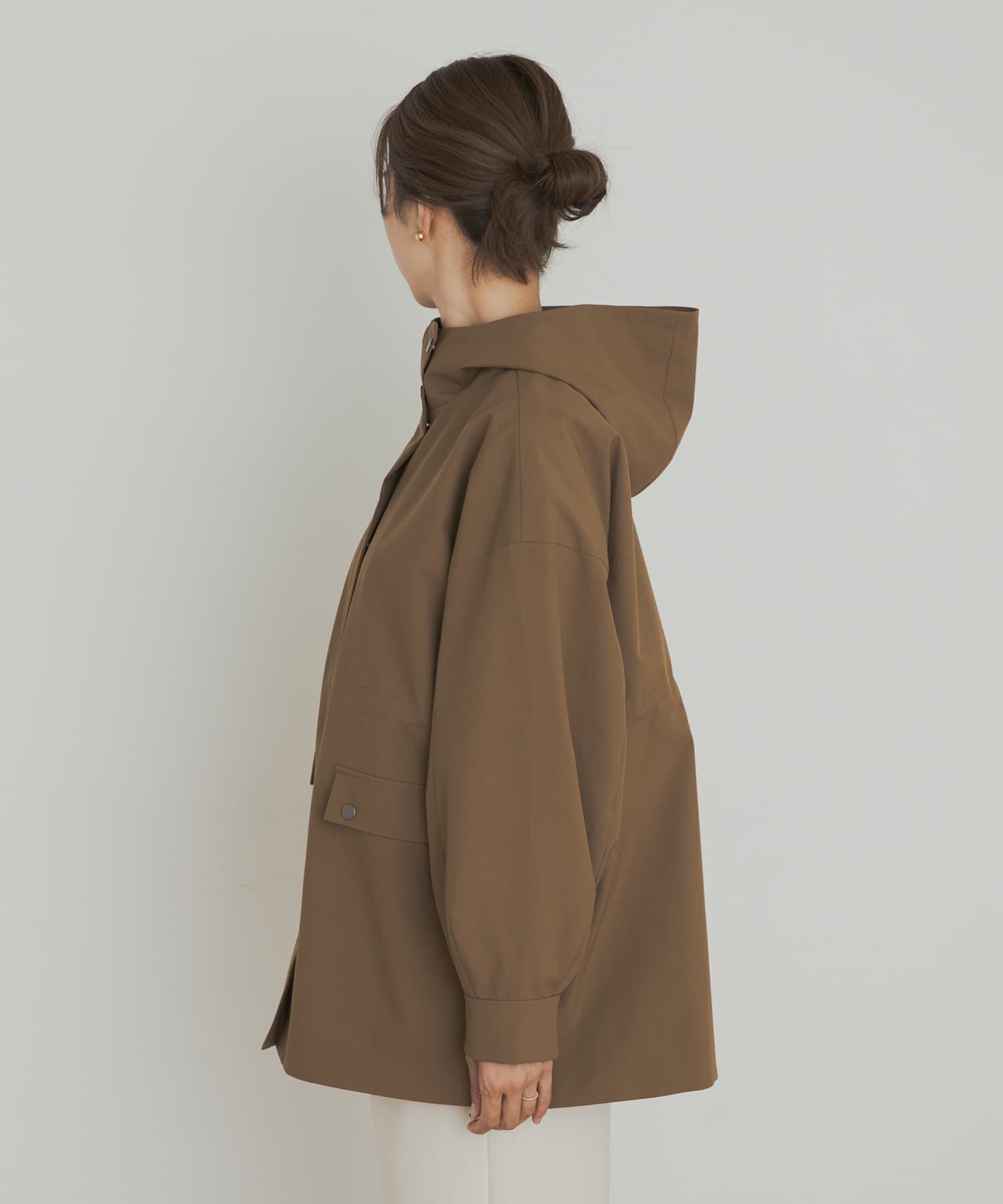 URBAN RESEARCH DOORS「防風/撥水ドロストフーディ」|ノーカラーコート|