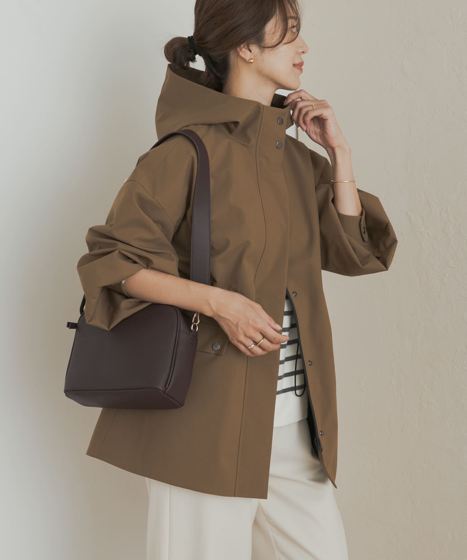 URBAN RESEARCH DOORS「防風/撥水ドロストフーディ」|ノーカラーコート|