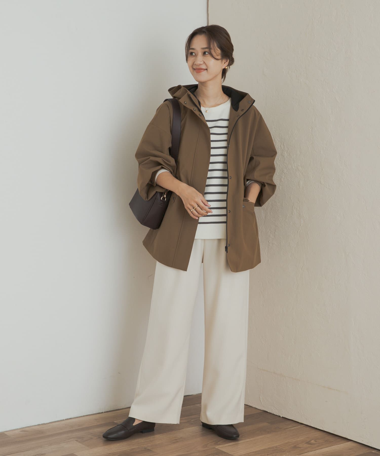 URBAN RESEARCH DOORS「防風/撥水ドロストフーディ」|ノーカラーコート|