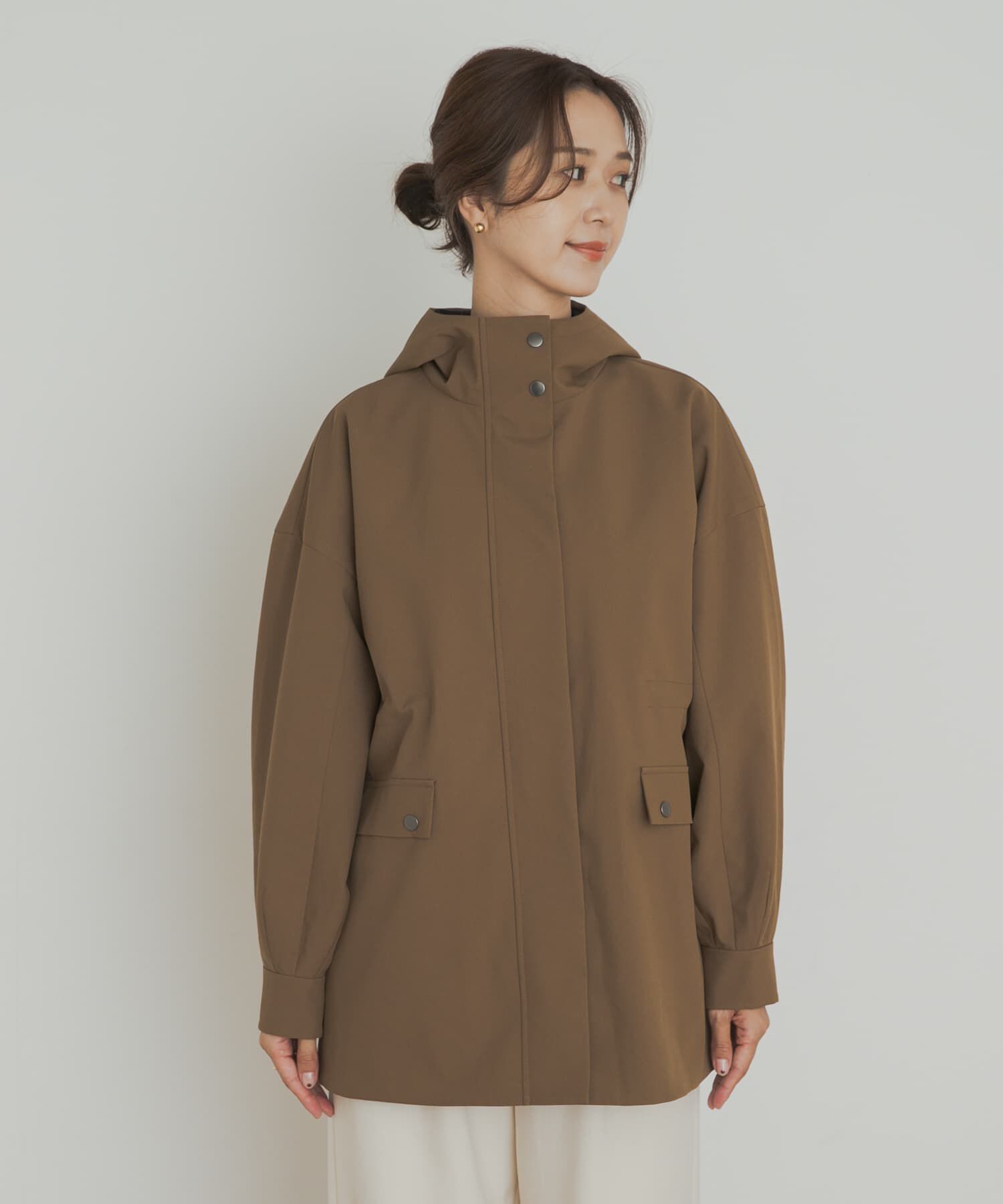 URBAN RESEARCH DOORS「防風/撥水ドロストフーディ」|ノーカラーコート|