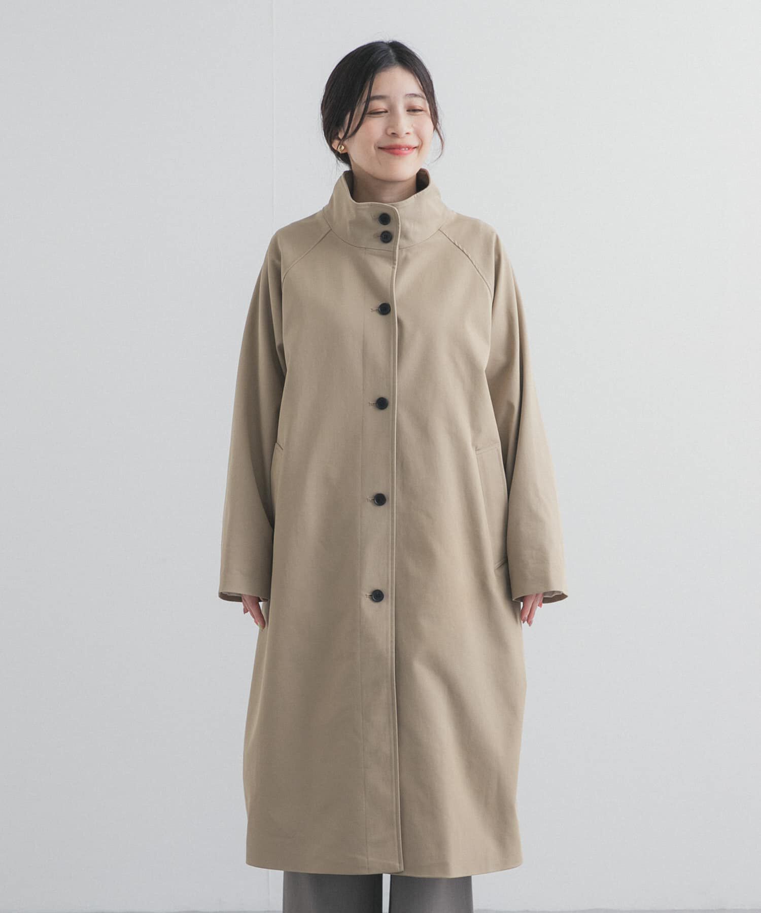 URBAN RESEARCH DOORS「BACKヨークスタンドカラーコート」|ノーカラーコート|