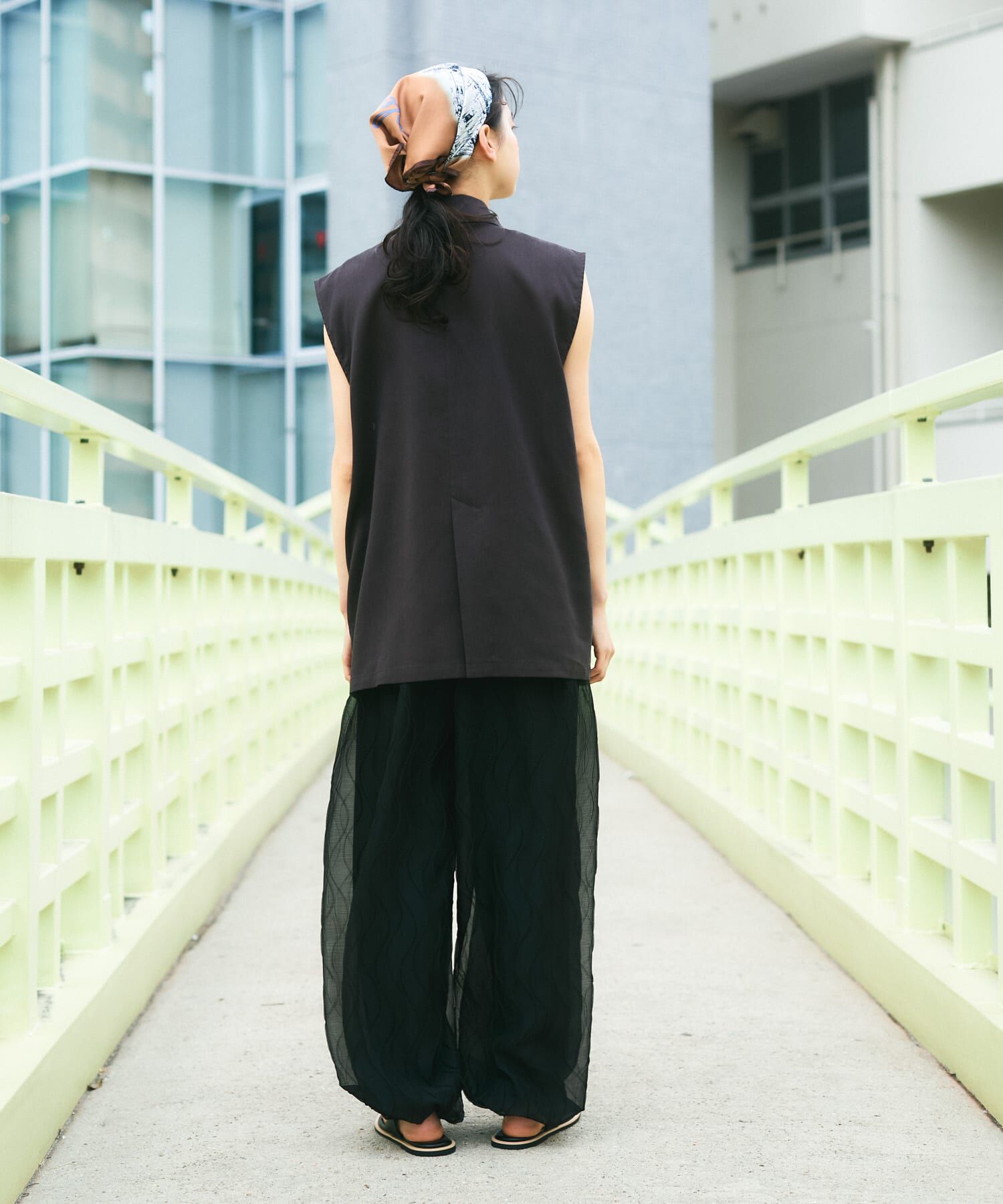  「ミリタリーシアーベスト」|ノーカラーコート|