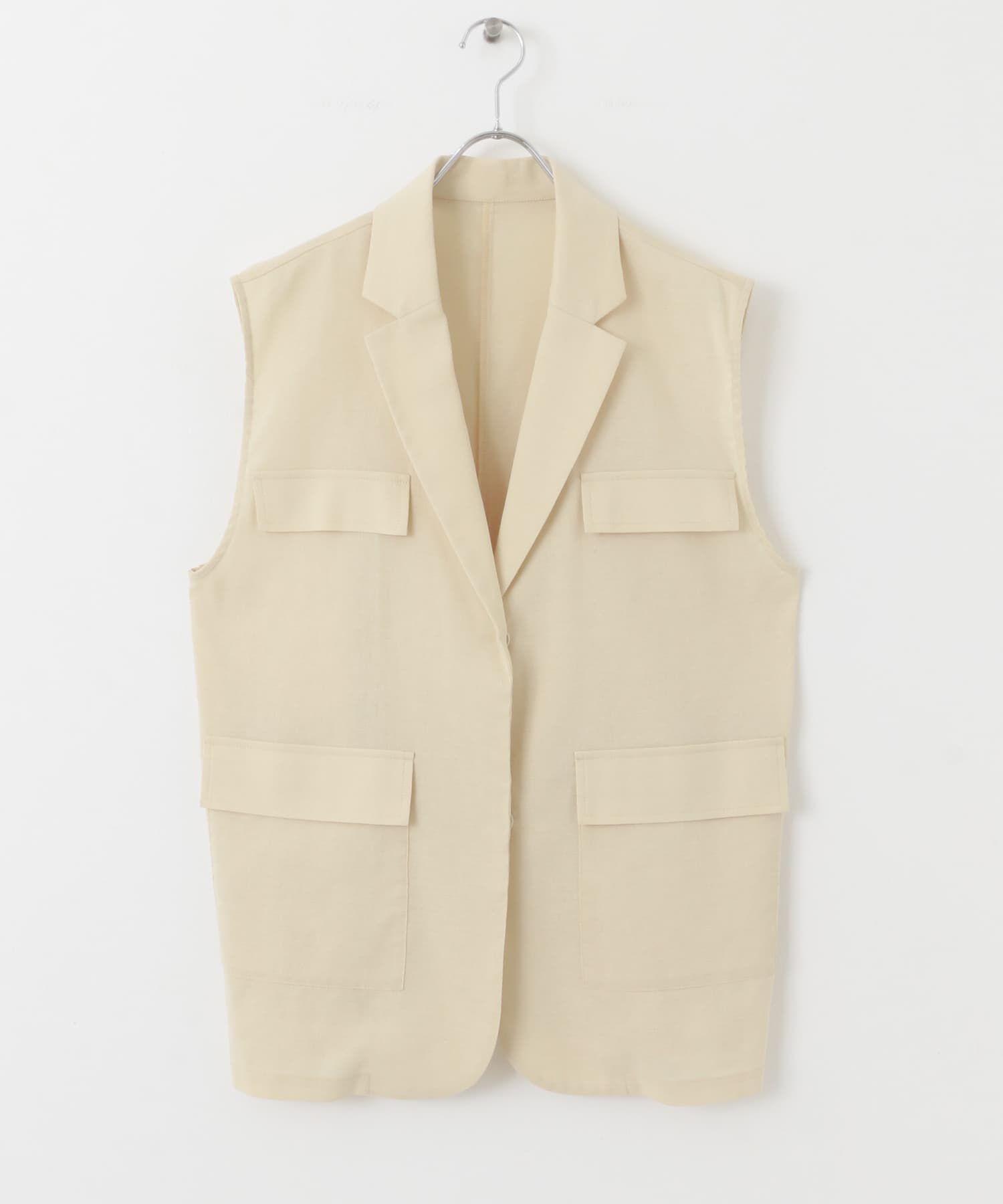  「ミリタリーシアーベスト」|ノーカラーコート|