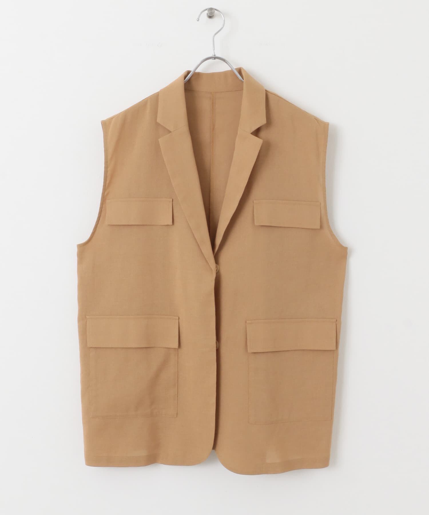  「ミリタリーシアーベスト」|ノーカラーコート|