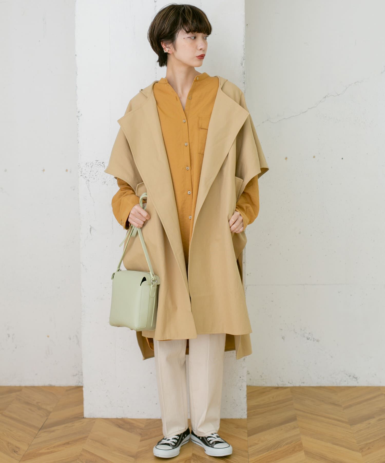  「3WAYレイヤードコート&there4;」|ノーカラーコート|