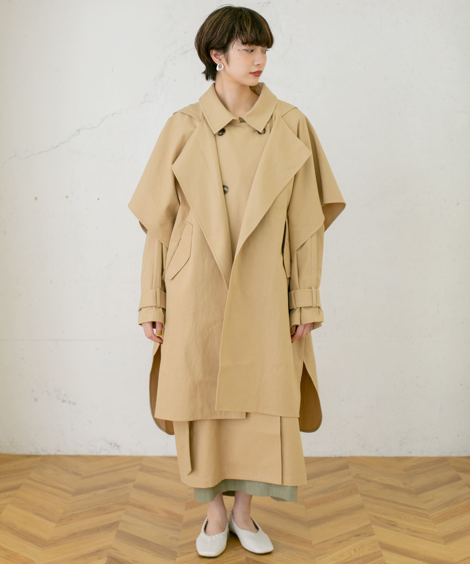  「3WAYレイヤードコート&there4;」|ノーカラーコート|